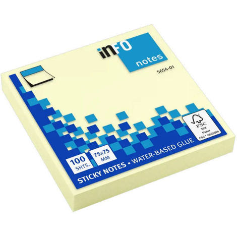 Αυτοκόλλητος κύβος Info 75x75mm 100 φύλλων