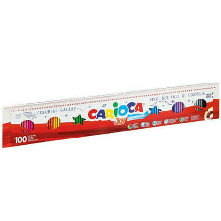 Σετ 100 μαρκαδόρων Carioca Joy Giant Tube 41019, barcode 8003511410193, ύψος 100cm, στρογγυλή μύτη, υδατοδιαλυτό μη τοξικό μελάνι, για παιδιά από 3 ετών