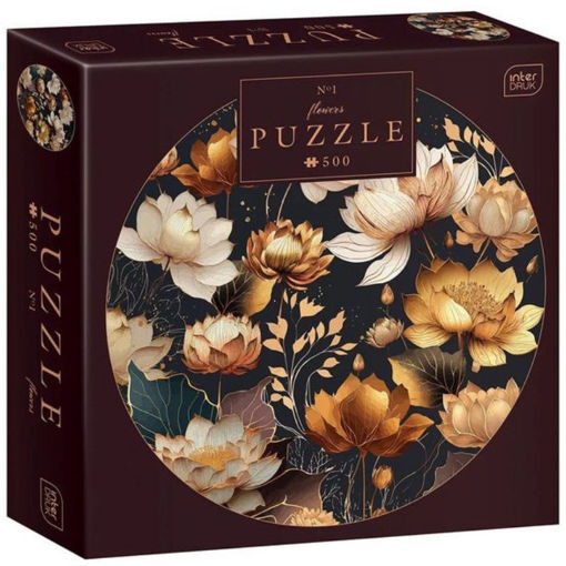 Παζλ Interdruk Flowers 1 Round 500 κομματιών σε στρογγυλό σχέδιο – Barcode EAN 5902277342072 – Lichnaribooks