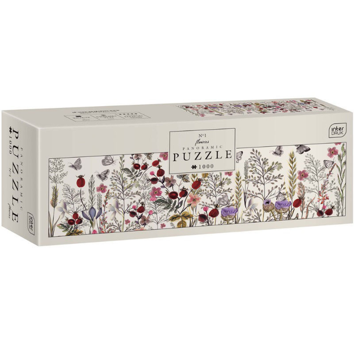 Παζλ Interdruk Panoramic Flowers 1 1000 κομματιών με λουλούδια – Barcode EAN 5902277326263 – Lichnaribooks