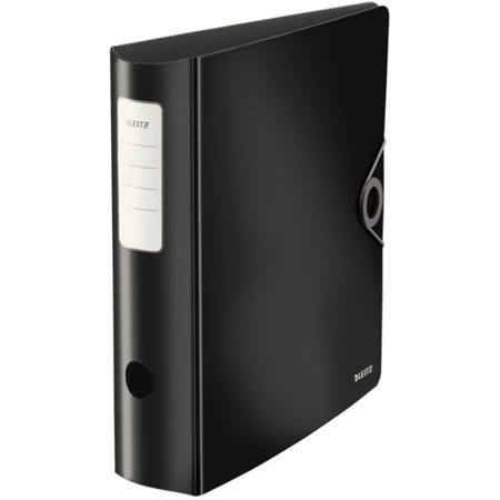 Κλασέρ Leitz Style Active Satin Black 1108 94, ανθεκτικό κλασέρ με κλείσιμο λάστιχου και χωρητικότητα 500 φύλλων, EAN 4002432104628, Lichnaribooks