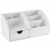 Οργανωτής γραφείου Osco λευκός από δερματίνη με θήκες – Κωδικός 3489