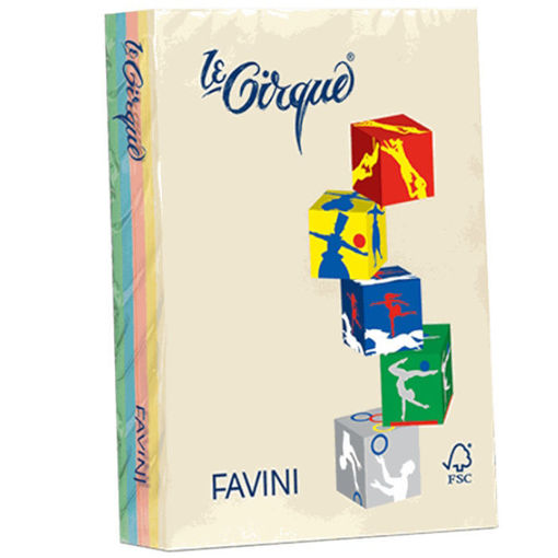 Χαρτί Favini Α4 80gr 80-ASS-P, πακέτο 500 φύλλων pastel χρωμάτων για εκτύπωση και χειροτεχνία, EAN 8025478321053, Lichnaribooks