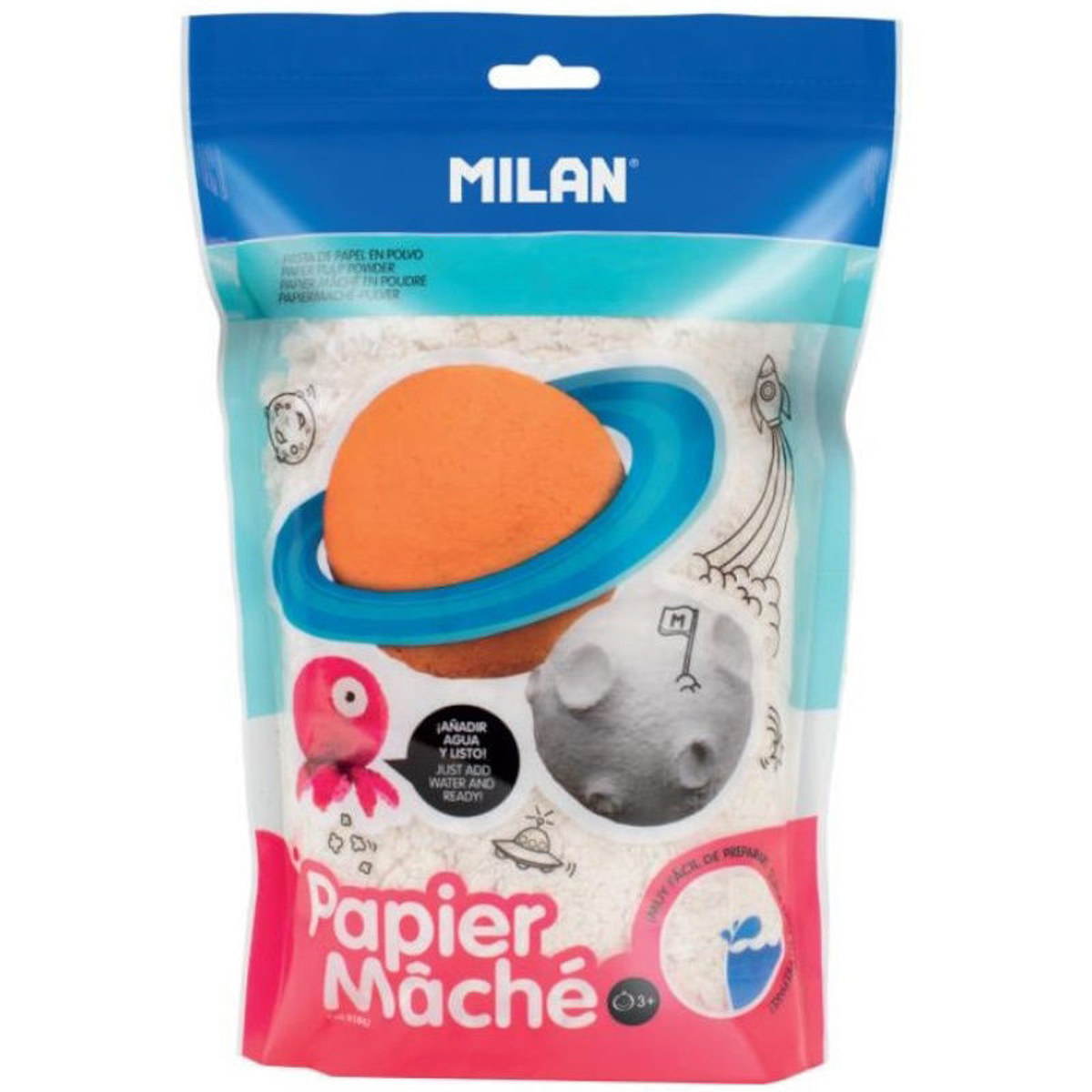 Χαρτόμαζα Papier Mache Milan 200gr λευκή σκόνη για δημιουργικές κατασκευές, EAN 8411574098959, Lichnaribooks