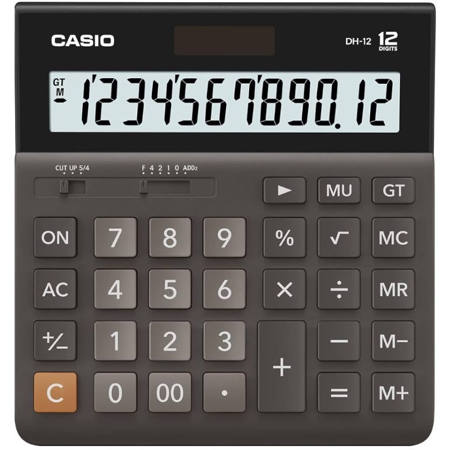 Αριθμομηχανή Casio DH-12 – Επιτραπέζια αριθμομηχανή 12 ψηφίων με μεγάλη LCD οθόνη και επαγγελματικές λειτουργίες – EAN 4971850091325