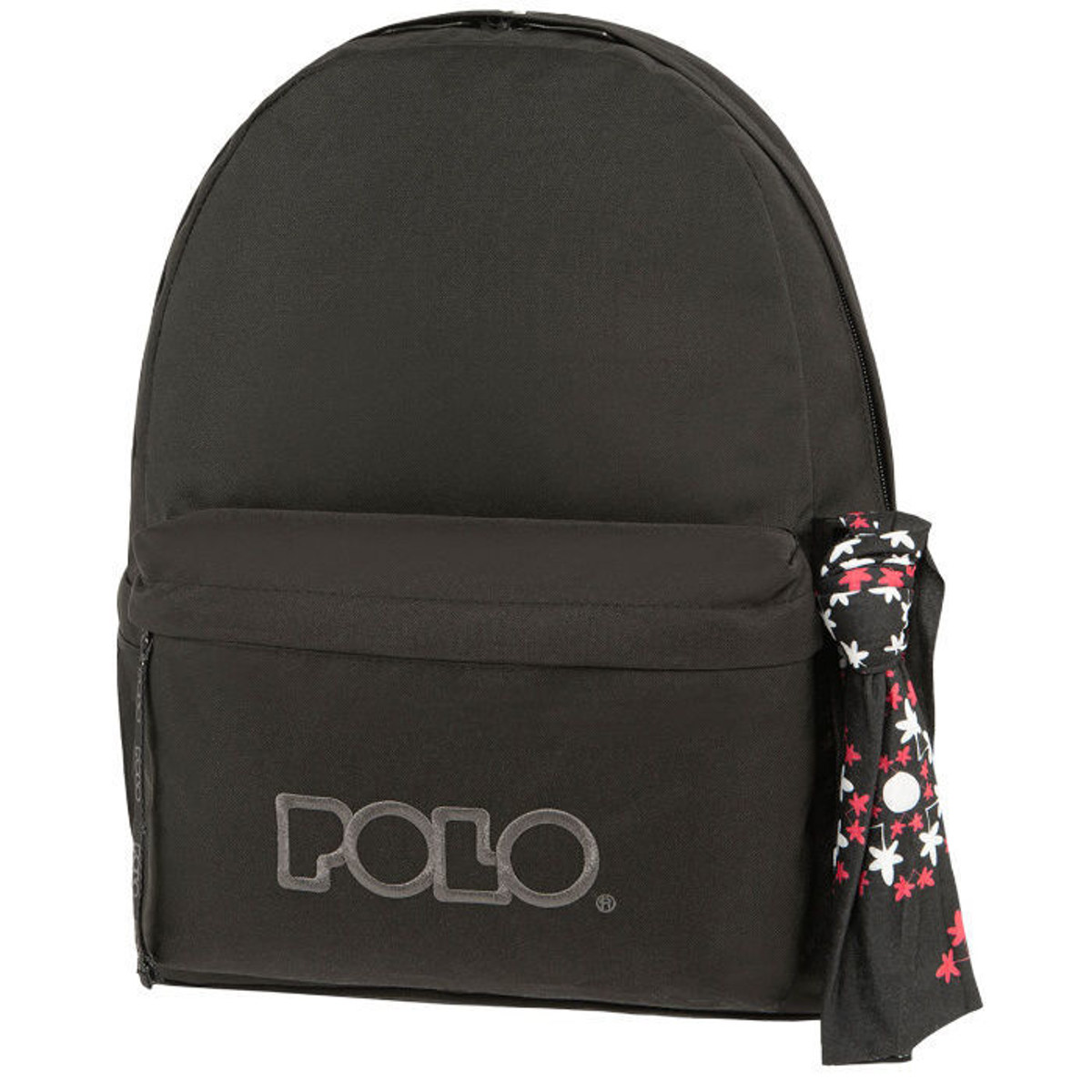 Σακίδιο πλάτης Polo Original Scarf μαύρο, μπροστινή όψη με ιμαντάκι Polo και φερμουάρ SBS