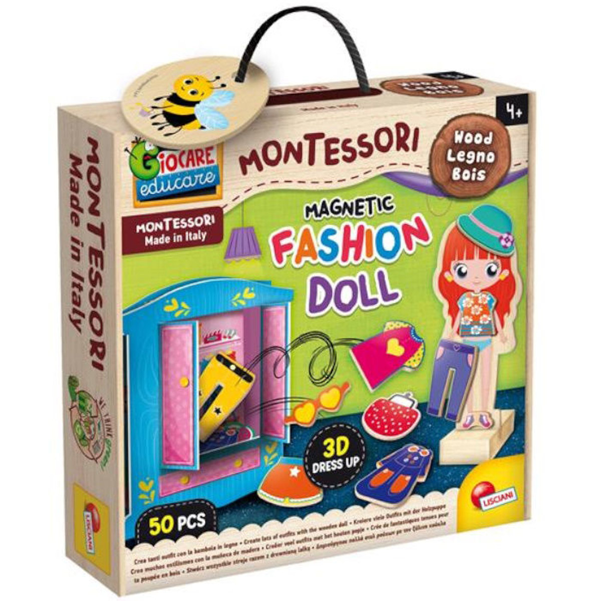 Εικόνα της Montessori Baby: Wood Magnetic Fashion Doll 98361