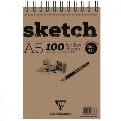 Εικόνα της Μπλοκ σχεδίου σπιράλ Clairefontaine Sketch Wirebound Pad 100 φύλλων A5 14.8x21cm 90gr