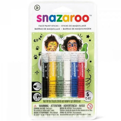 Συσκευασία Snazaroo Rainbow Sticks με 6 κραγιόνια ζωγραφικής προσώπου