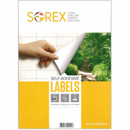 Εικόνα της Ετικέτες Sorex αυτοκόλλητες λευκές 105x42.3mm 105042