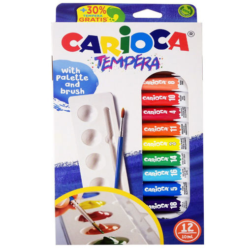 Σετ τέμπερες Carioca 12 χρωμάτων σε σωληνάρια 10ml για δημιουργική ζωγραφική