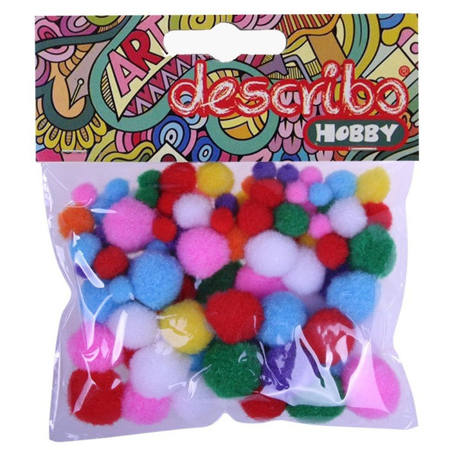 Εικόνα της Μπάλες pompons 80τεμ. 10-15-20-25mm Des-0077