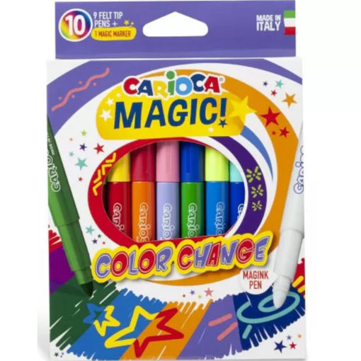 Carioca Magic Color Change μαρκαδόροι 9+1 τεμαχίων – με ειδικό μαρκαδόρο αλλαγής χρώματος