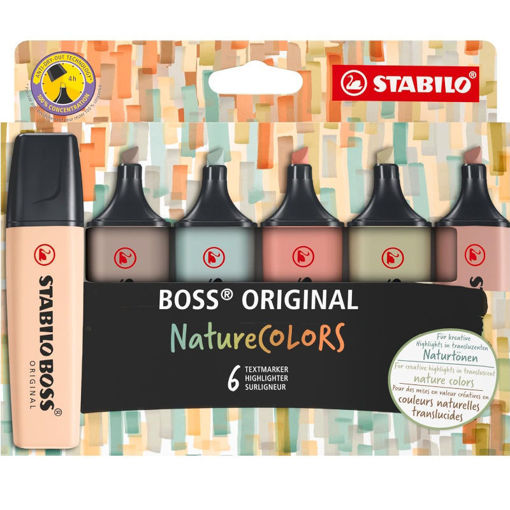 Μαρκαδόροι υπογραμμίσεως Stabilo Boss Nature σετ 6τμχ 4006381603140 Lichnaribooks