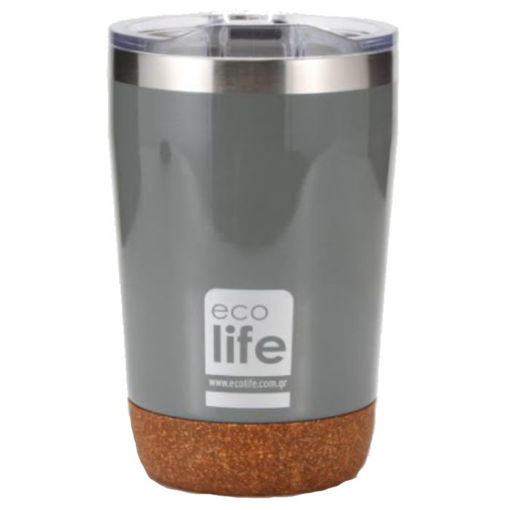 Εικόνα της Θερμός Ecolife coffee Cork Bottom 370ml Light Grey 33-BO-4107