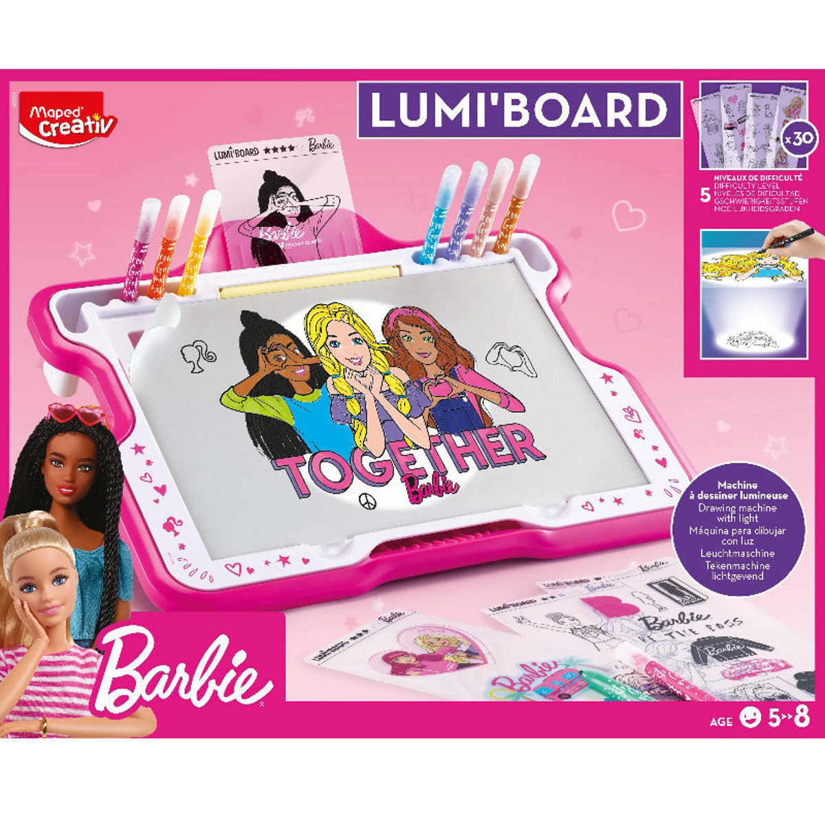 Φωτεινός πίνακας Maped Creative Lumi Board Barbie 907061 για εκμάθηση σχεδίου.