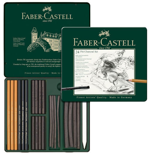 Μολύβια κάρβουνο Faber Castell Pitt Graphite 24 τεμάχια 4005401129783 Lichnaribooks