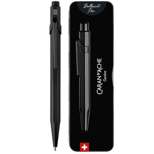 Στυλό Caran d’Ache 849 Premium Μαύρο, μεταλλικό ballpoint pen ελβετικής κατασκευής, EAN 7630002342612, Lichnaribooks