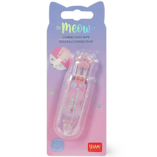 Legami Meow Kitty CTCATKIT2 – διορθωτική ταινία με σχέδιο γατούλας, ροζ/λευκή, ιδανική για σχολείο και καθημερινή χρήση, EAN 8052694011468