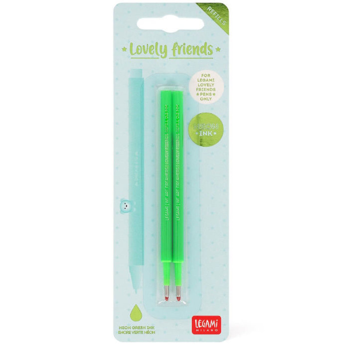 Εικόνα της Ανταλλακτικό Legami Lovely Friends 0.5 neon green 2τεμ. REFCPP0006