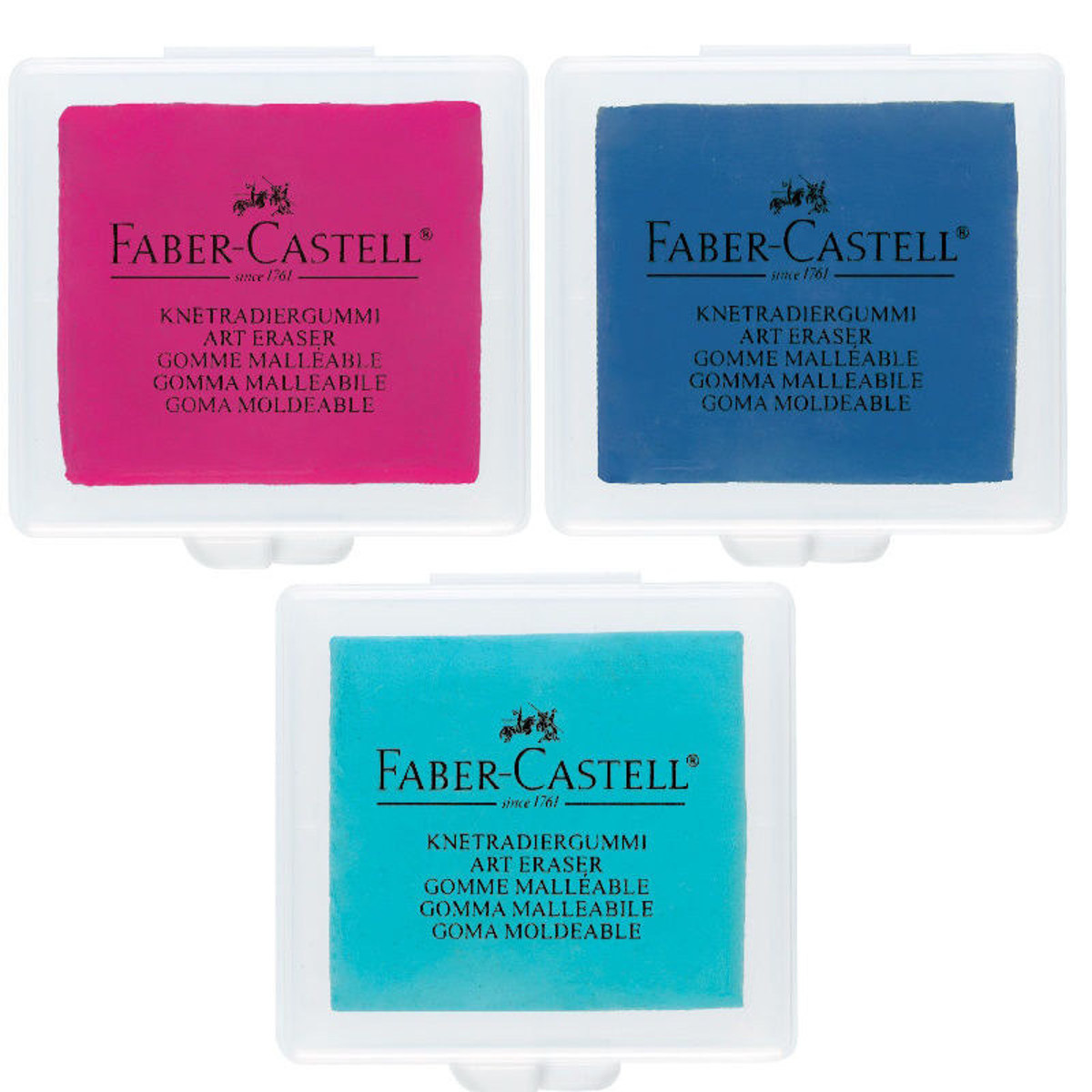 Χρωματιστή γόμα ζυμαράκι Faber-Castell για κάρβουνο σε πλαστική θήκη