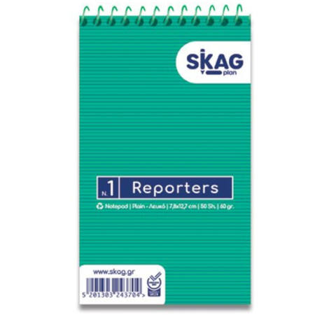 Εικόνα της Μπλοκ λευκό σπιράλ Reporters Skag Νο1 243704