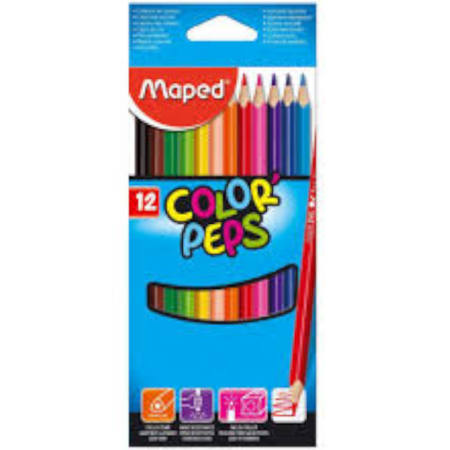 Εικόνα της Ξυλομπογιές Maped 12τεμ. τριγωνικά 183212