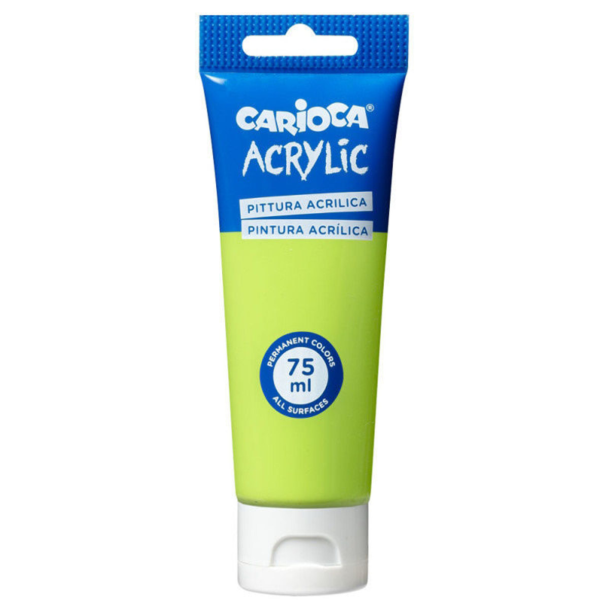 Ακρυλικό χρώμα Carioca Light Green 75ml σε λαχανί απόχρωση