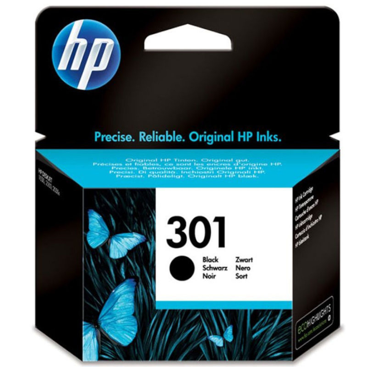 Αυθεντικό μαύρο μελάνι HP 301 Black CH561EE 884962780510
