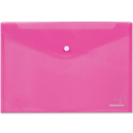 Ντοσιέ κουμπί Typotrust A4 διάφανο ροζ EAN 8253025004092 Lichnaribooks