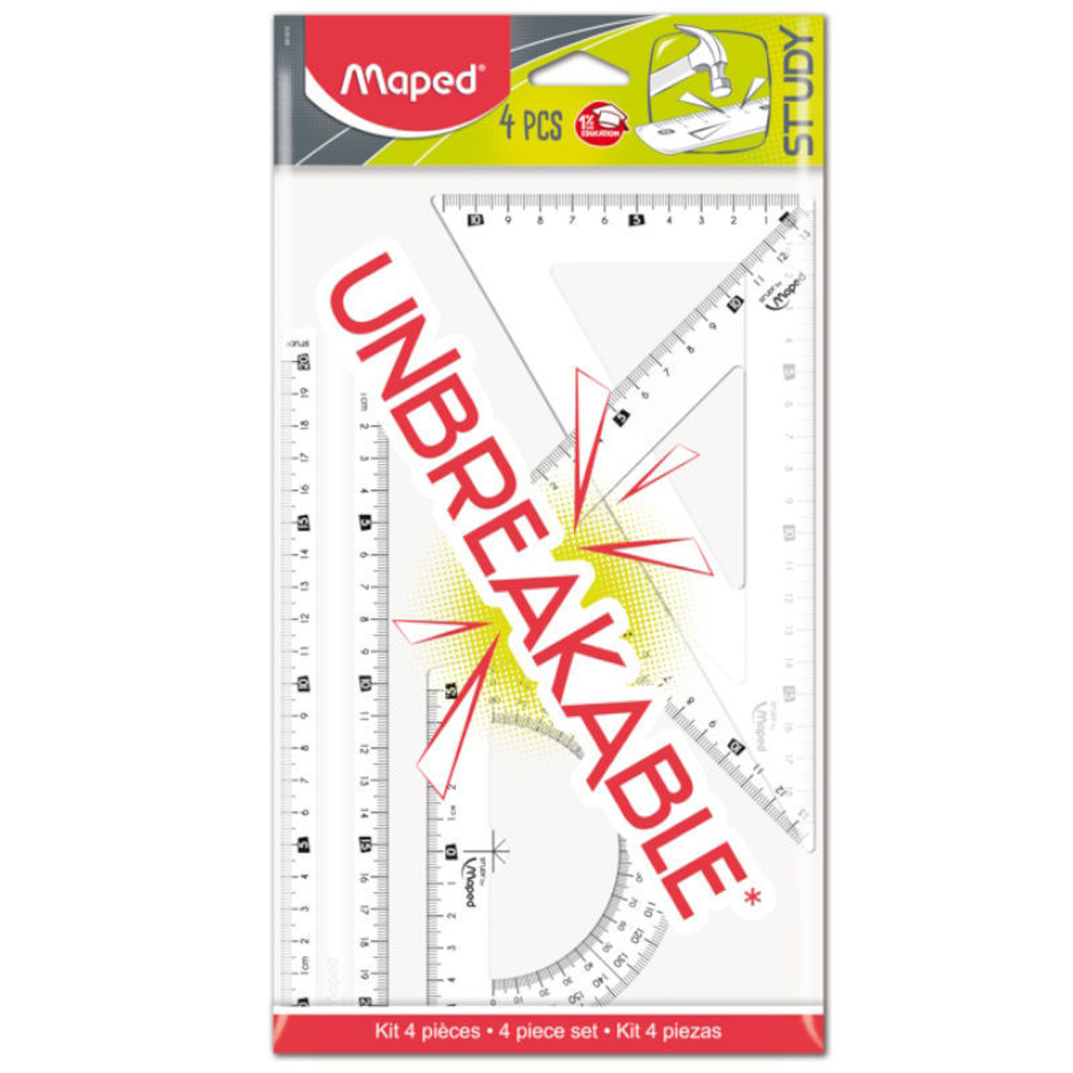 Maped Unbreakable Γεωμετρικά Όργανα Σετ 4 Τεμαχίων 20cm 3154149818723.