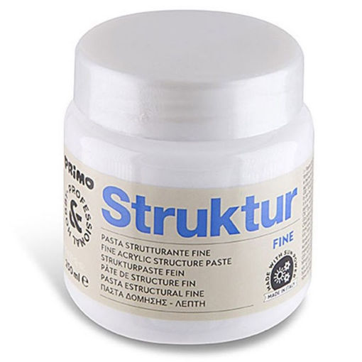 Εικόνα της ακρυλικής πάστας Primo Pasta Strukture Acrylic Fine 250ml, λευκή ματ πάστα λεπτής υφής για τρισδιάστατα εφέ, EAN 8006919307171, Lichnaribooks.