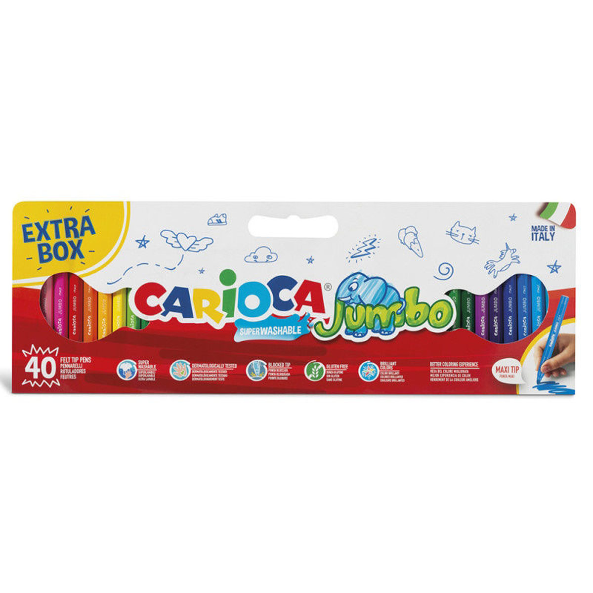 Εικόνα της Carioca Μαρκαδόροι Jumbo 40τμχ Super Washable 41258