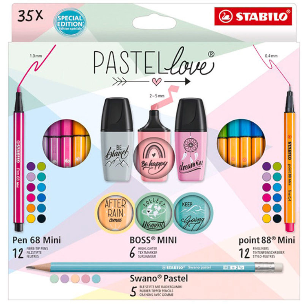 Εικόνα της Μαρκαδόροι Pastellove Stabilo (Pen mini 68, Boss mini, Point 88 mini) 18τεμ. 77/5-8