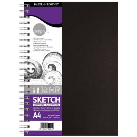 Εικόνα της Sketchbook Daler Rowney Simply Soft White Wirebound Α4 100g 54φύλλα 482254400
