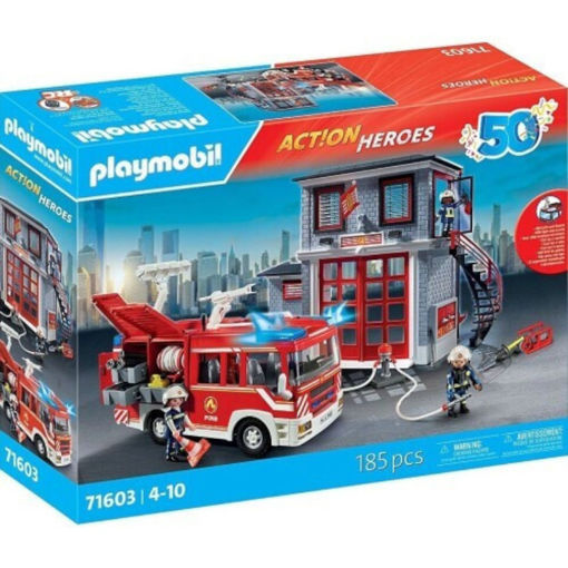 Εικόνα της Playmobil Action Heroes Αρχηγείο και όχημα πυροσβεστικής 71603