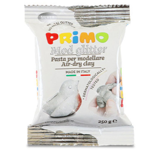 Εικόνα της Πηλός Primo Glitter Ασημί 250gr
