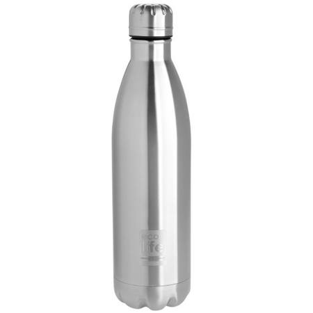 Ανοξείδωτο παγούρι θερμός Ecolife 750ml σε ασημί χρώμα κύρια όψη