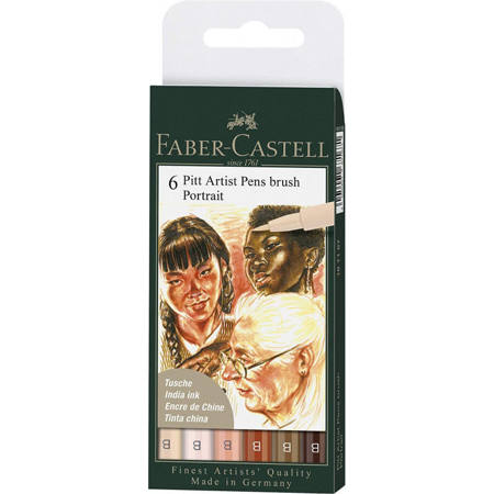 Μαρκαδόροι Faber Castell Pitt Artist Pens Brush Portrait 6 τεμάχια 4005401671671 Lichnariboo
