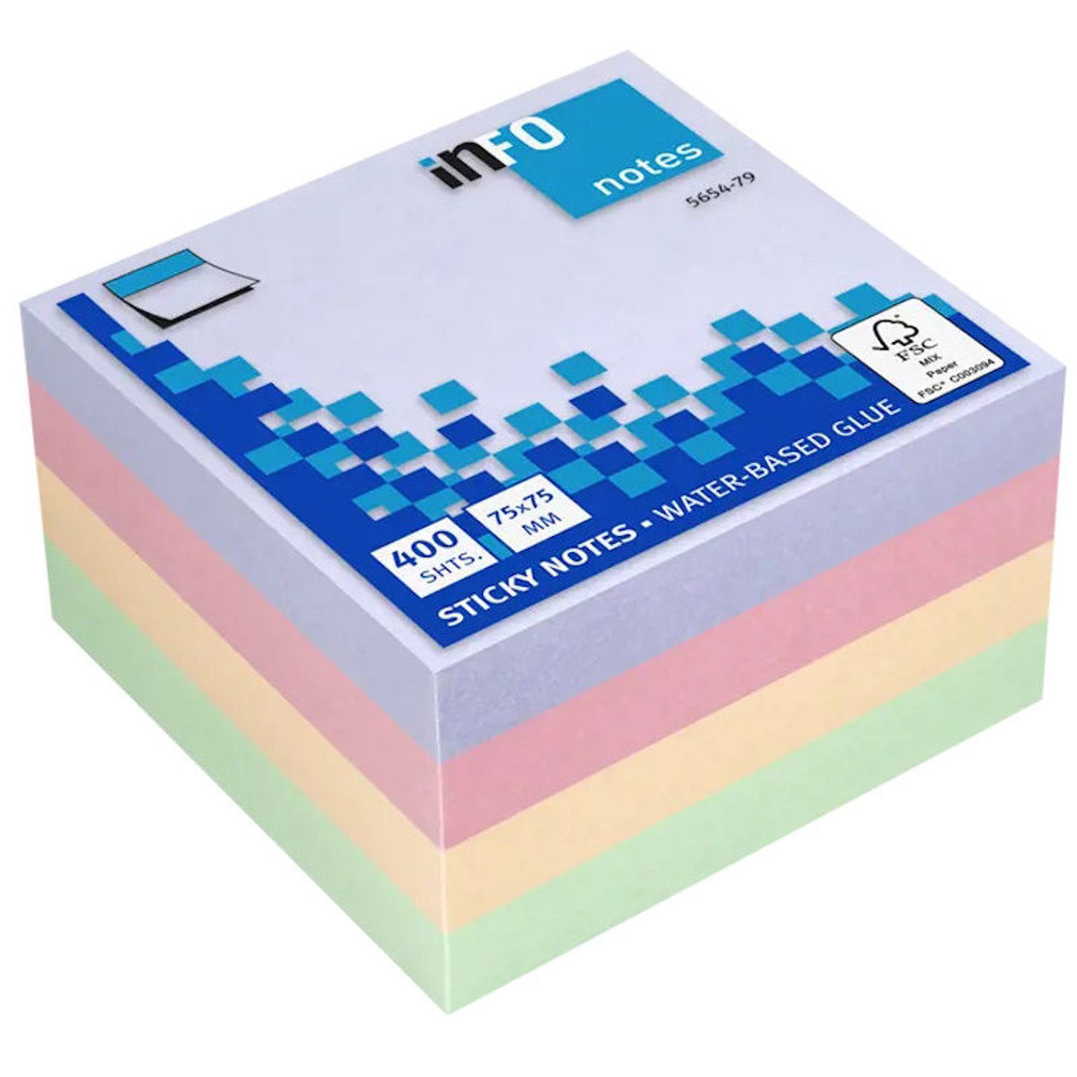 Εικόνα της Κύβος αυτοκόλλητος Info 400φ. 75x75mm 5654-79