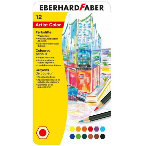 Εικόνα της Ξυλομπογιές Eberhard Faber 12τεμ σε μεταλλική κασετίνα 516112