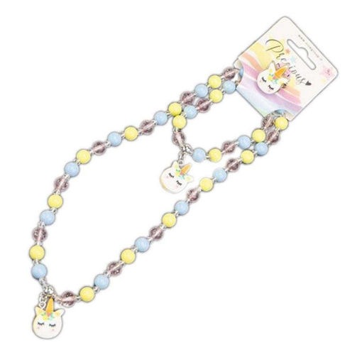 Εικόνα της Μπρασελέ - κολιέ - δαχτυλίδι 3τεμ. Nice Group pastel unicorn 25122