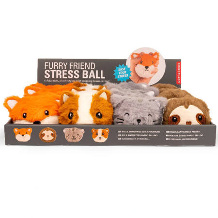 Χνουδωτά μπαλάκια antistress Kikkerland Furry Friends σε τέσσερα διαφορετικά σχέδια ζώων
