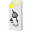Εικόνα της Baseus Bright Mirror 2 Flat Retractable USB to Type-C micro USB Lightning Cable 3.5A Μαύρο 1.1m