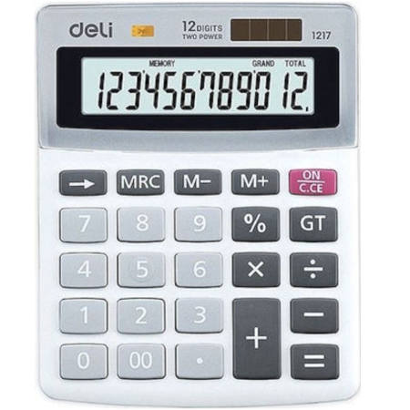 Εικόνα της Αριθμομηχανή Deli Easy DL-1217 12Ψ ασημί