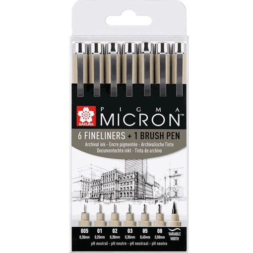 Σετ μαρκαδοράκια Sakura Fineliners από 0.2 έως 0.5 mm με Brush Pen για σχέδιο