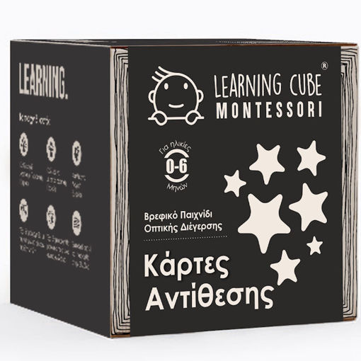 Κάρτες Αντίθεσης Montessori K-Toyz LC-041 – Baby Learning Cube με μαύρο, λευκό & κόκκινο μοτίβο για βρέφη 0+ – EAN 5214001024759