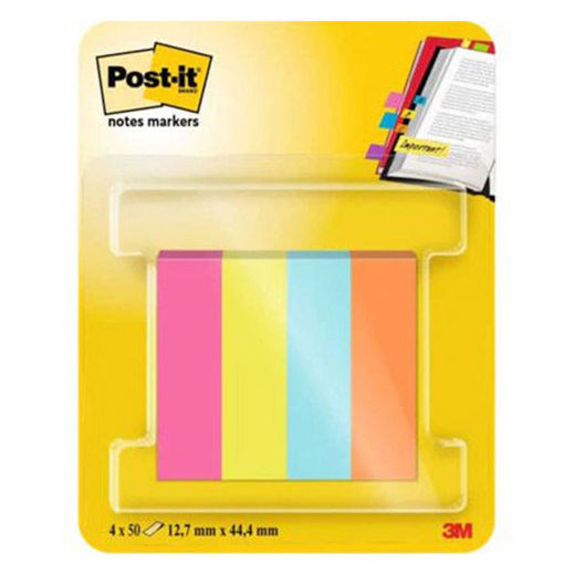 Εικόνα της Σελιδοδείκτες Post-it 4/χρώμ. 12.7x44.4mm 670-4CA-EU 3M