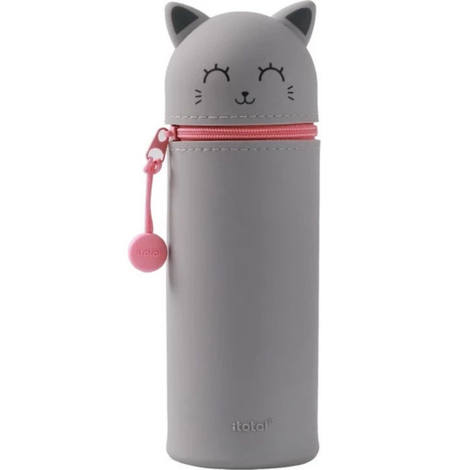 i-Total Gift Animal Cat γκρι σχέδιο γάτα για οργάνωση γραφικής ύλης 8059037070939