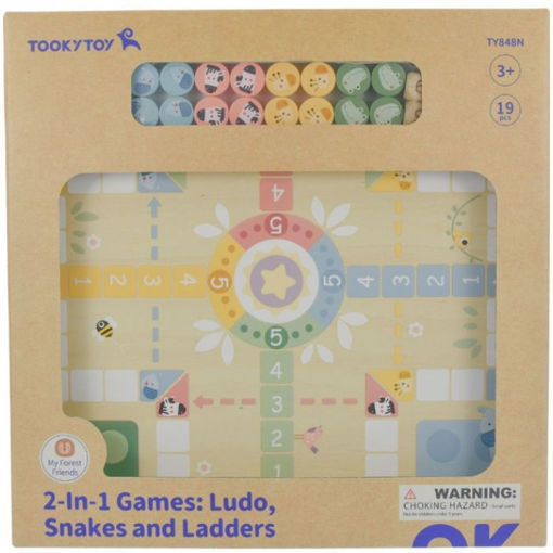 Εικόνα της Ξύλινο Επιτραπέζιο Tooky Toy Γκρινιάρης – Φιδάκι 2-Σε-1 παστέλ